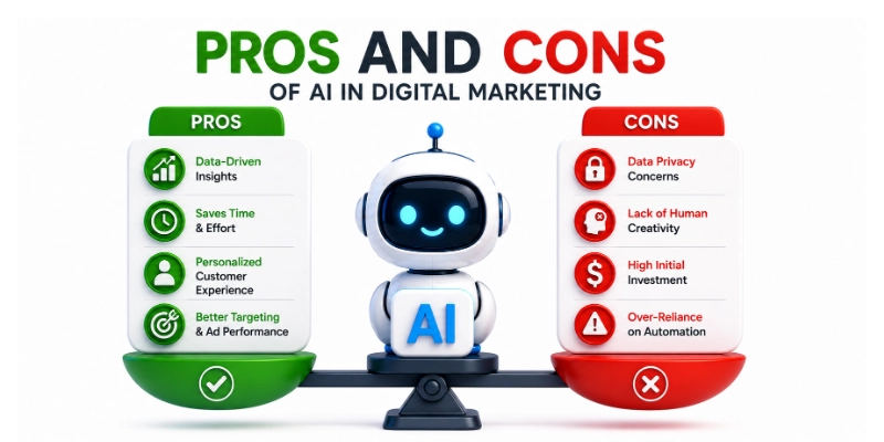 Pros and cons of AI in digital marketing